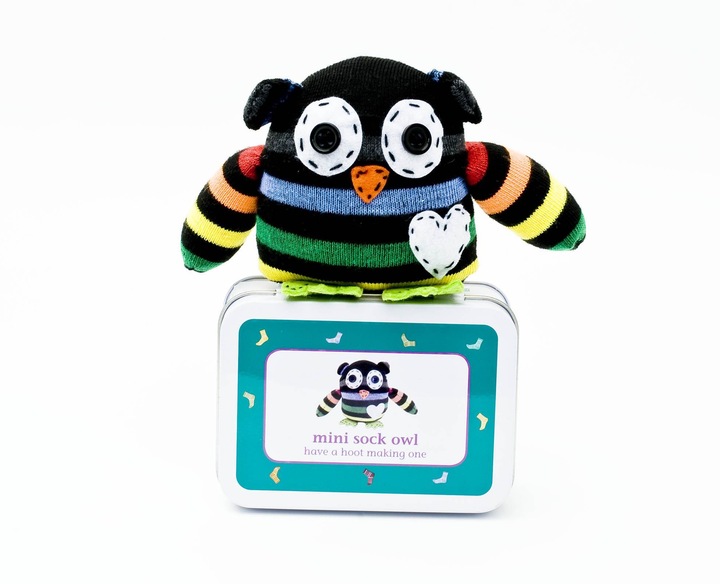 Actual product image Apples to Pears Gift in a Tin - Mini Sock Owl - Gift Box