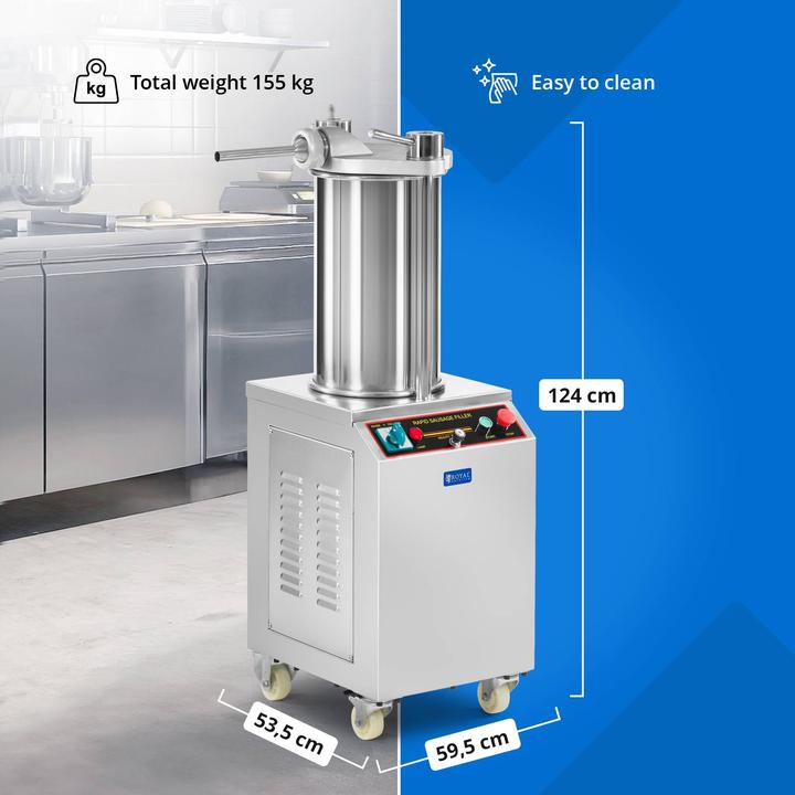 Produktbild Royal Catering Wurstfüller hydraulisch Wurstpresse Wurstfüllmaschine Wurstspritze 750 W 18 l
