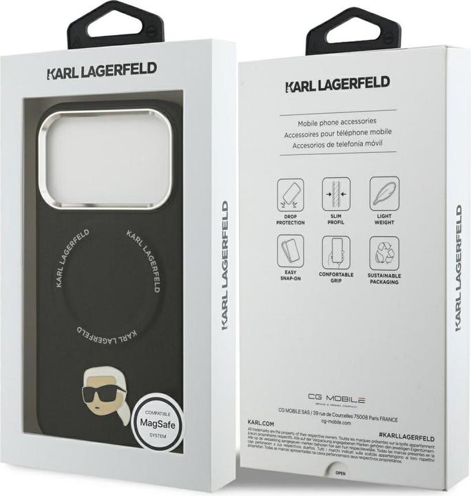 Produktbild Karl Lagerfeld - Leather MagSafe - iPhone 17 Pro - Black (Apple iPhone 17 Pro)