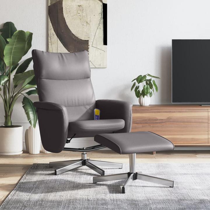 Image du produit VidaXL Fauteuil de massage avec repose-pieds Gris Similicuir,Couleur