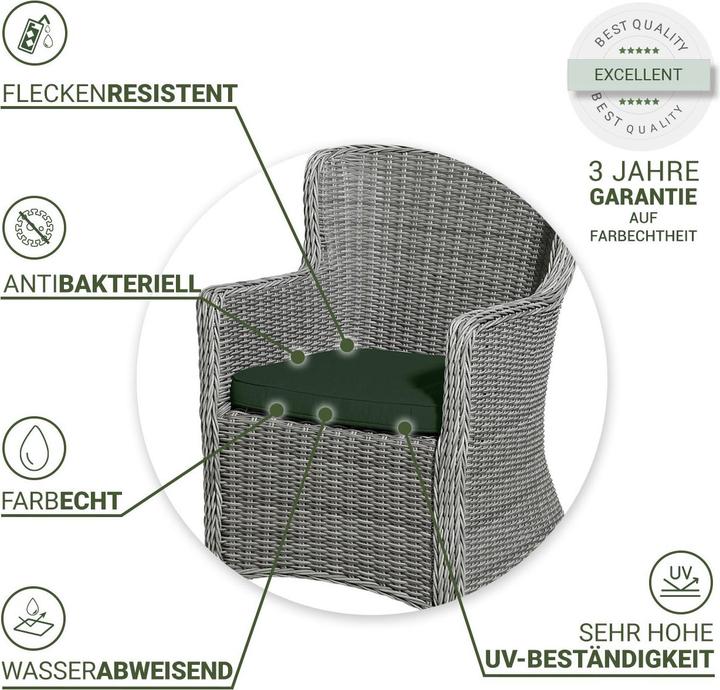 Produktbild Natura Punto Stuhlkissen Outdoor by Madison, 2er Set (48 x 48 cm)