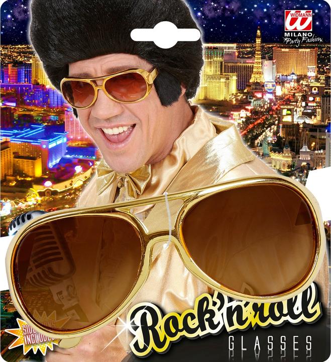 Produktbild Widmann Elvis Brille mit Koteletten Gold