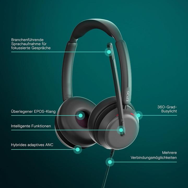 Produktbild EPOS IMPACT 860 ANC (Kabelgebunden, USB-C, Google Meet, Microsoft Teams)