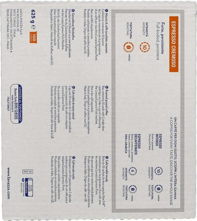 Image du produit Lavazza Espresso Point Cremoso 100 pièces (100 x Port.)