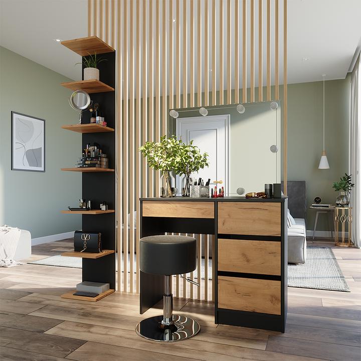 Immagine prodotto Vicco Mensola a muro Paolo, Antracite/oro power oak, 30 x 190 cm