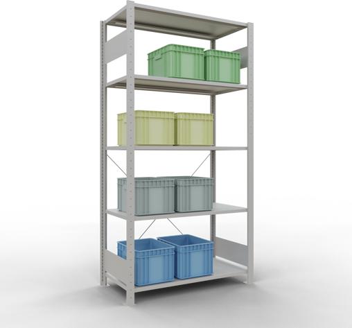 Actual product image Schulte Lagertechnik MULTIplus85 boltless basic shelving system with cross brace