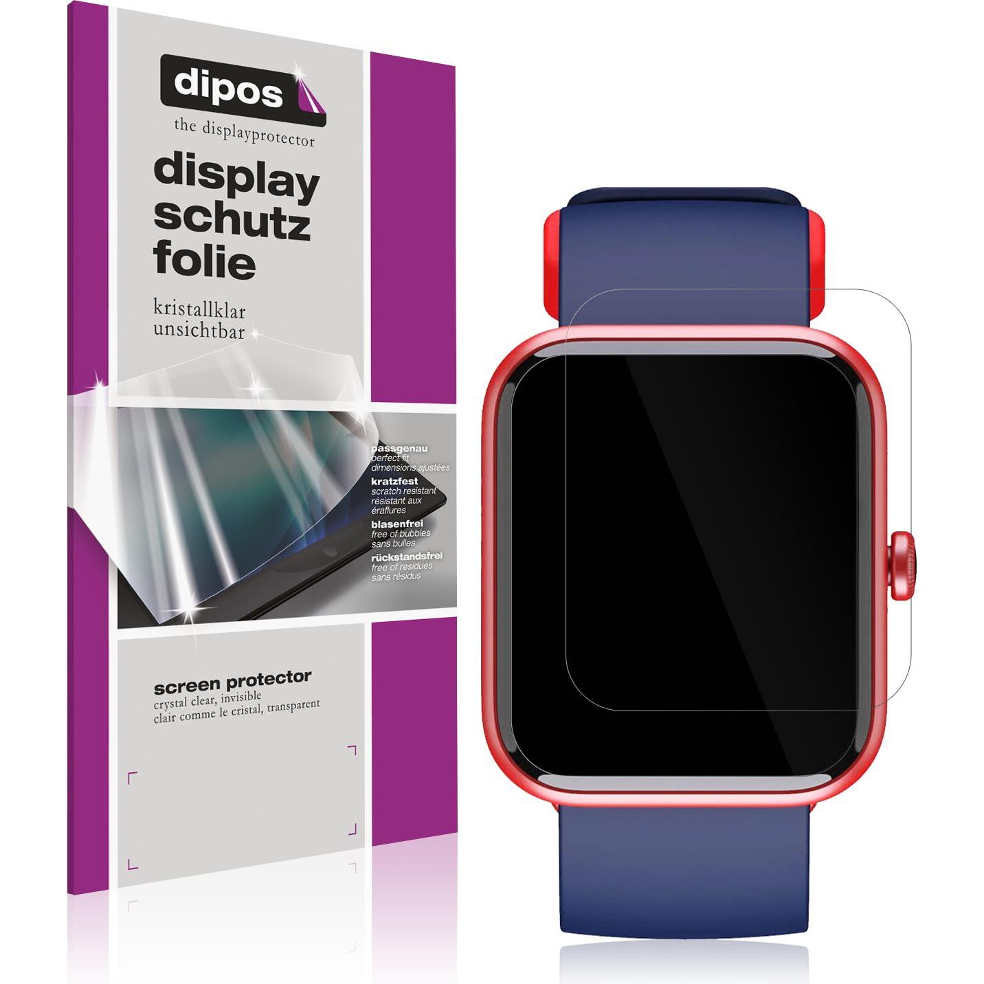 Dipos Displayschutzfolie Crystalclear, Smartwatch Schutzfolie, Transparent