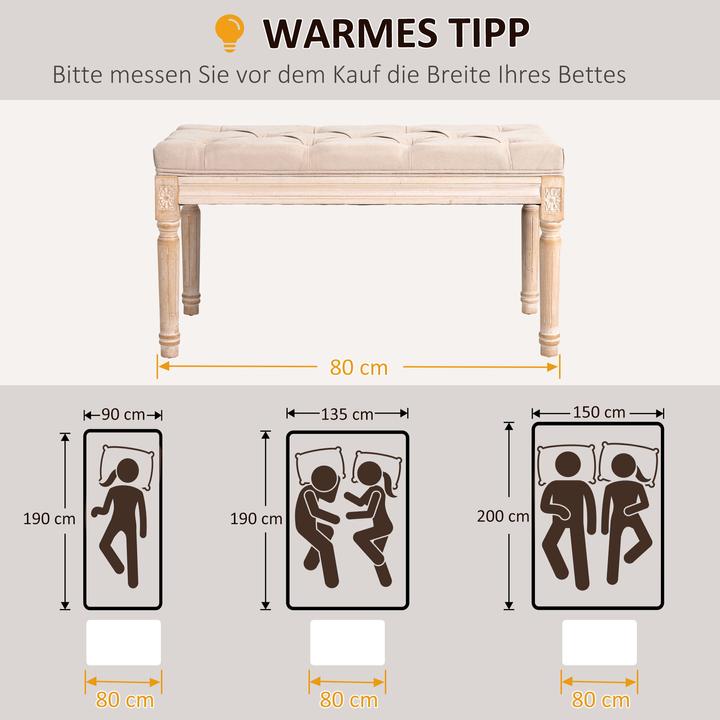 Actual product image Homcom Bed bench with button stitching (40 cm)