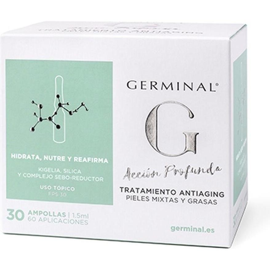 Germinal Unisex Siero Viso, 30 Ampollas Accion Profunda Tratamiento Antiaging Pieles (45 Ml)