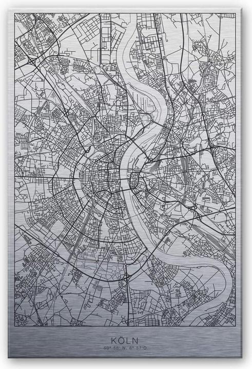 Image du produit Trenddeko Silver Effect Cologne Plan de ville (70 x 100 cm)
