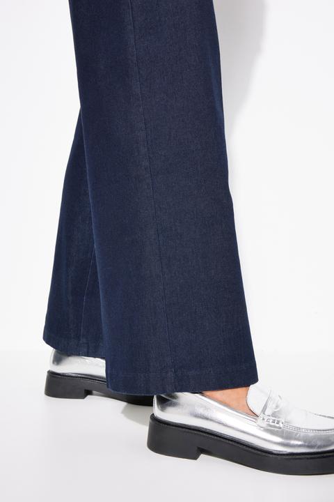 Actual product image Ulla Popken Front Crease Wide Leg Jeans (46)