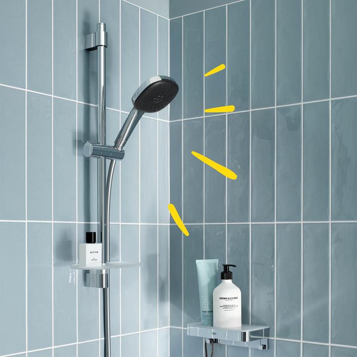 Produktbild Grohe Vitalio Comfort 110 QuickFix Brausestangenset, kleben oder bohren, Länge 600mm, inkl. Duschablage, 2