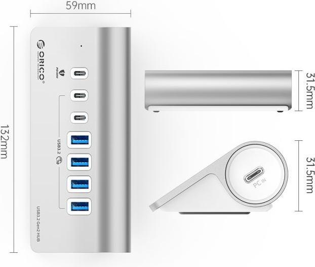 Image du produit Orico 7-Port Hub (USB-C, 7 ports)