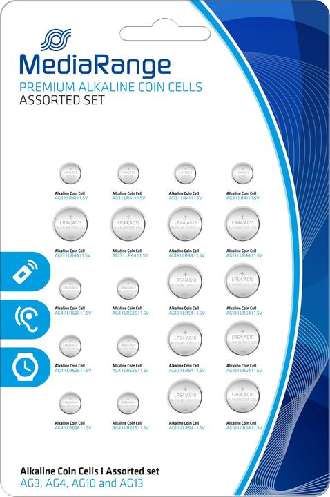 Produktbild MediaRange PREMIUM BATTERIEN 20er PACK (20 Stk., AG4, LR41, AG10, LR44, 145 mAh)