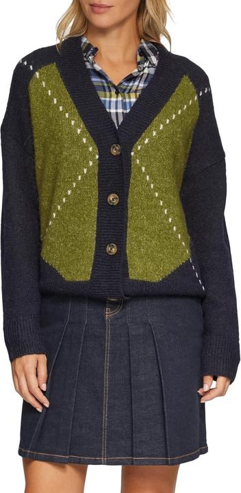 Image du produit s.Oliver Strickjacke Oversized Wollmix-Strickjacke mit Argyle-Muster (40)