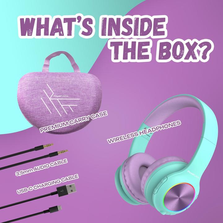 Produktbild PowerLocus Bluetooth Kinderkopfhörer mit LED