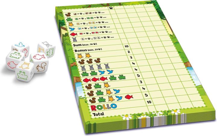 Immagine prodotto Asmodée Rollo - Animali Yatzee (Multilingue, 2 - 6 Giocatori)
