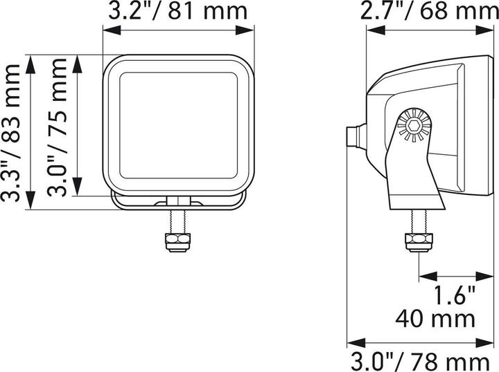 Actual product image Hella BLACK MAGIC LED spotlight surface-mounted for close-range illumination