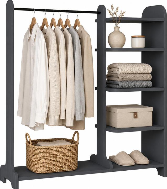 Actual product image VCM Holz Kleiderständer mit Regal Lempu L
