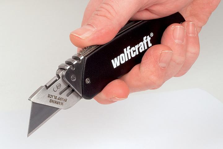 Produktbild wolfcraft 1 Alu-Freizeitmesser, einziehbare Klinge (Cutter)