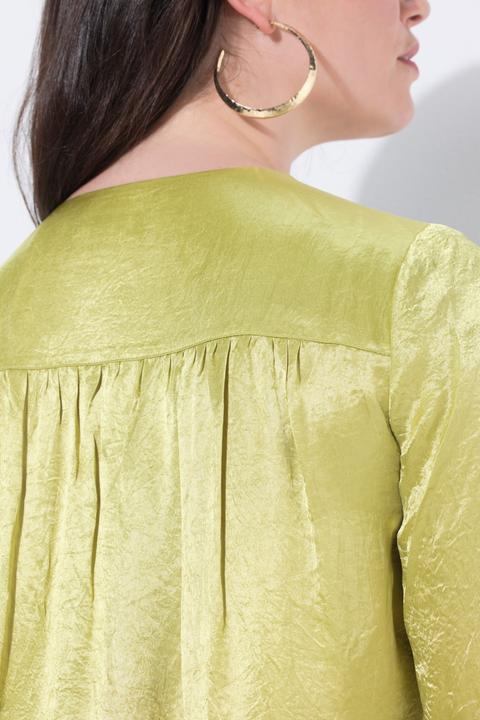 Actual product image Ulla Popken Textured Acetate Long Sleeve Blouse (46)