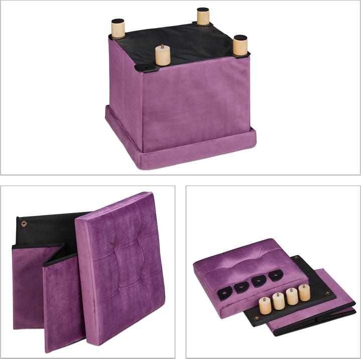 Actual product image Relaxdays Velvet stool
