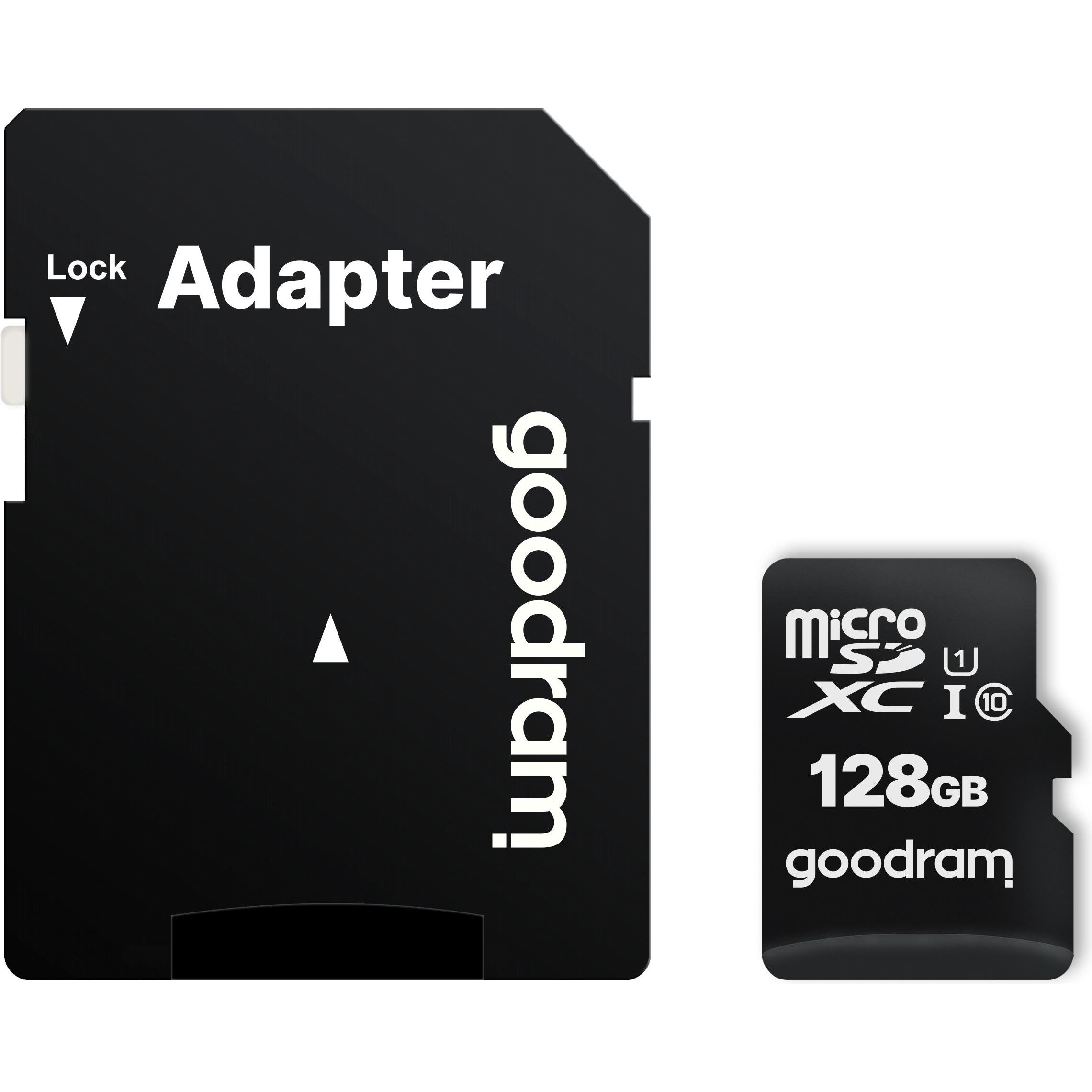 Goodram M1AA-1280R12 - 128 GB - MicroSDXC - Classe 10 - UHS-I - 100 MB/s - 10 MB/s (128 GB, microSDXC, UHS-I), Scheda di memoria, Nero