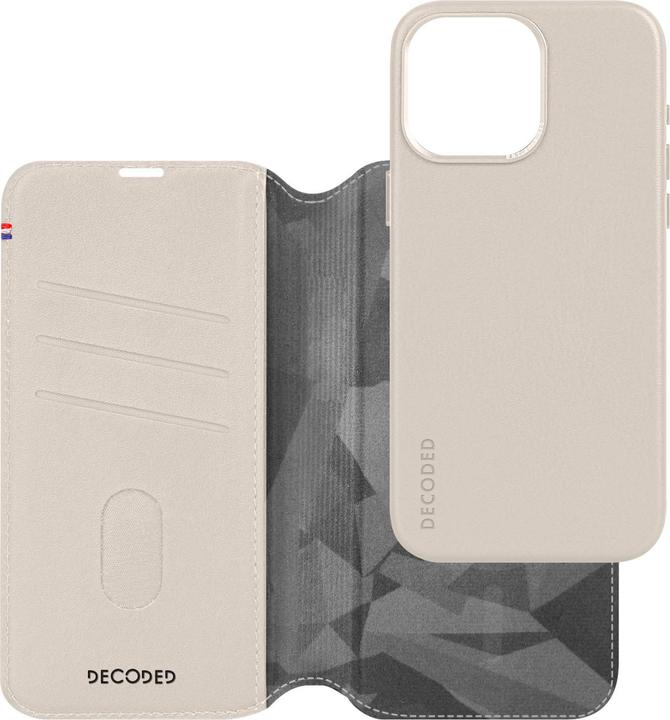 Étui Cuir Decoded Pour IPhone 15 Pro Max – Portefeuille Détachable – Couleur Argile