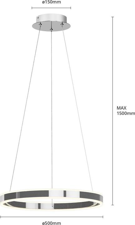 Image du produit Lucande Lyani Lampe à suspendre Ø50 Chrome/White (1800 lm)