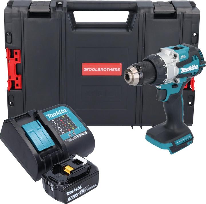 Produktbild Makita DHP 489 SF1J-R Akku Schlagbohrschrauber 18 V 73 Nm Brushless + 1x Akku 3,0 Ah + Ladegerät +