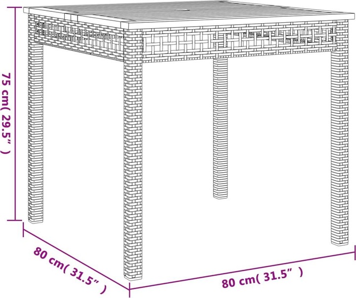 Actual product image VidaXL Garden table (80 cm)