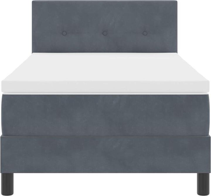 Produktbild VidaXL Boxspringbett mit Matratze Dunkelgrau 90x200 cm Samt (90 x 200 cm)