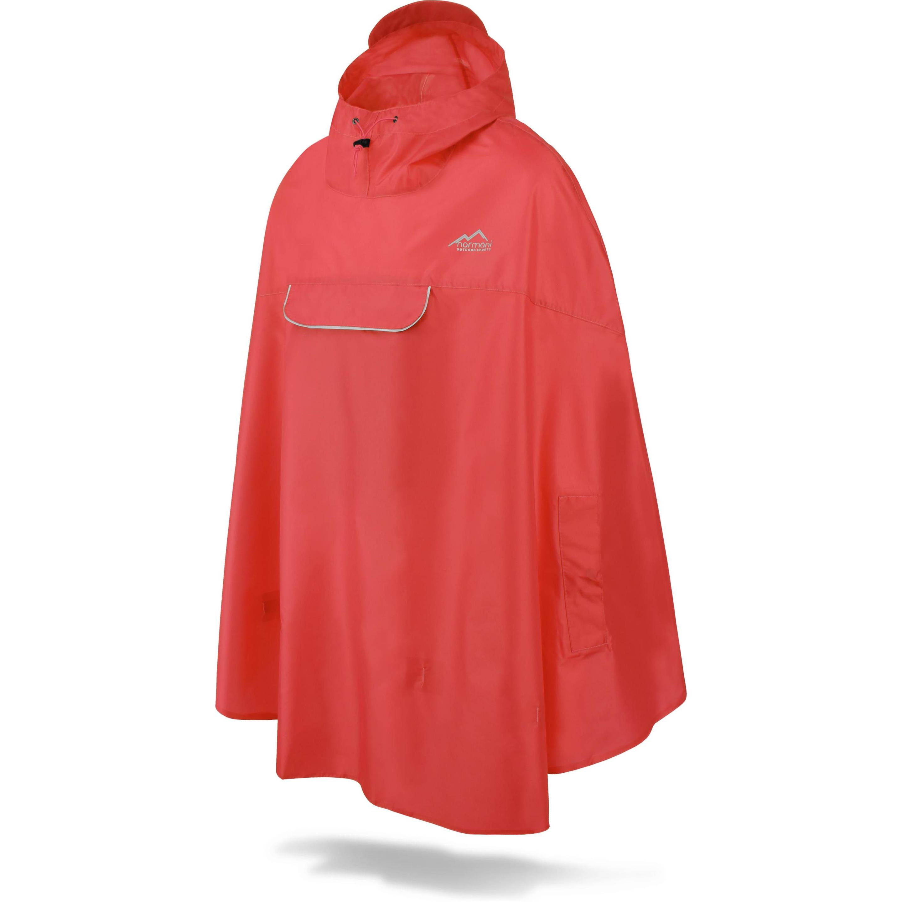 Normani, Unisex, Jacke, Unisex Regenponcho wasserdicht Cherrapunji (L, XL), Rot, L, XL