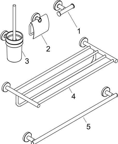 Actual product image hansgrohe HG Bathroom accessory set LOGIS UNIVERSAL 5-piece chrome