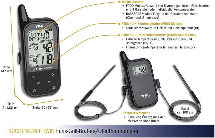 Produktbild TFA Digitales Grill-Bratenthermometer