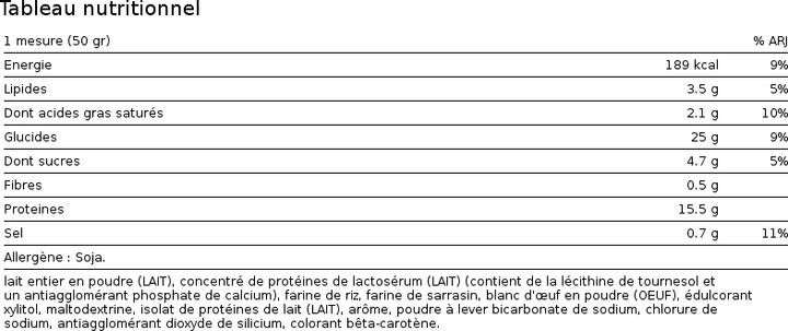Nutritional values and ingredients Nutrend Protein Pancake BakeRoll (650 g)