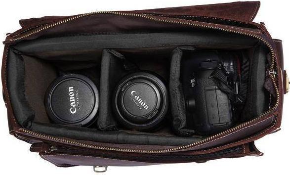 Produktbild Only-Bags.Store Leder Kameratasche, Kamera Satchel Tasche, Vintage Schulter Kameratasche, Echtleder Satteltasche (Kamera Schultertasche)