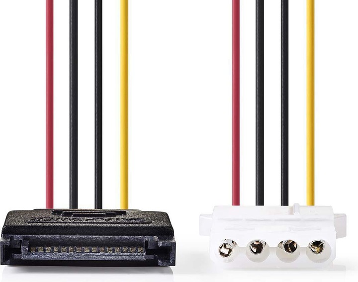Immagine prodotto Nedis Cavo di alimentazione interno | SATA 15 pin maschio | Molex femmina | Placcato oro | 0,15 m |
