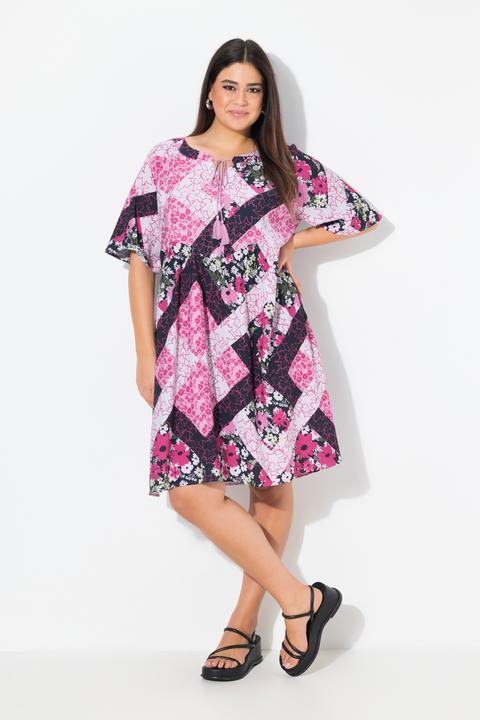 Produktbild Ulla Popken Kleid, A-Linie, Tunika-Ausschnitt, Halbarm (56)