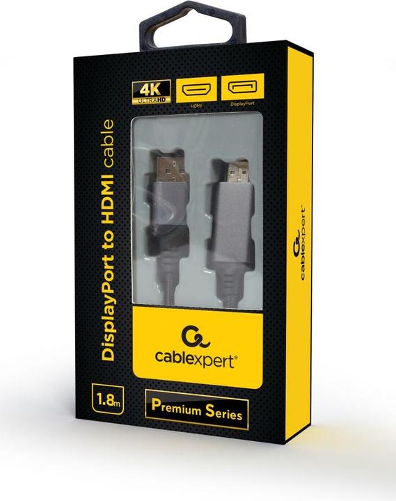 Produktbild Gembird CC-DP-HDMI-4K-6 Videokabel-Adapter 1,8 m DisplayPort HDMI Typ A (Standard) Schwarz (1.80 m)