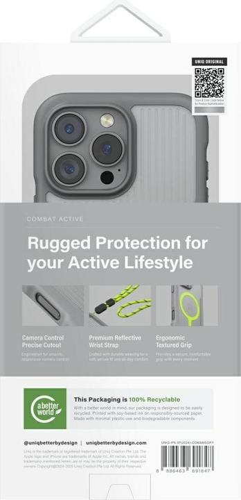 Produktbild Uniq Combat Active Magclick Charging Case for iPhone 16 Pro - Gray (Apple iPhone 16 Pro)