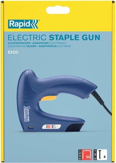 Actual product image Rapid Elektro-Tacker E100, blau, im Karton