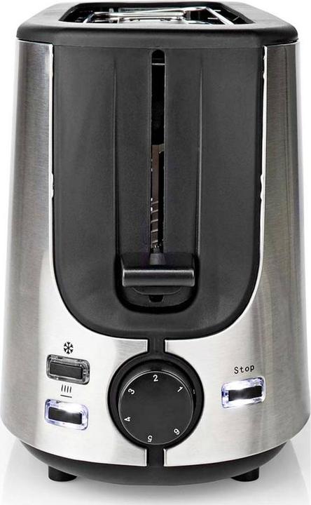 Actual product image Nedis Toaster stainless steel series 1 slot Browning levels: 6 Defrost function Bread roll attachment