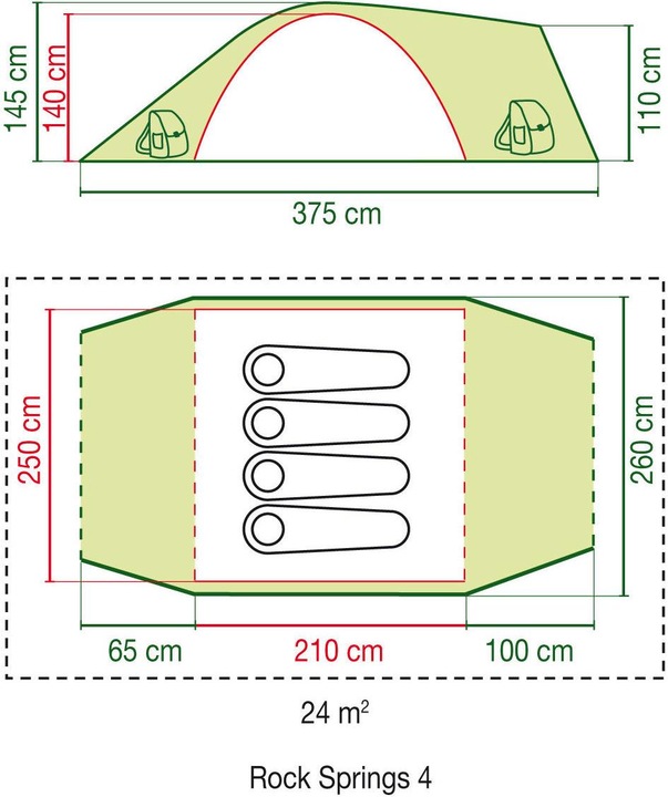 Actual product image Coleman Rock Springs 4 (Dome tent, 6 kg, 4 persons)