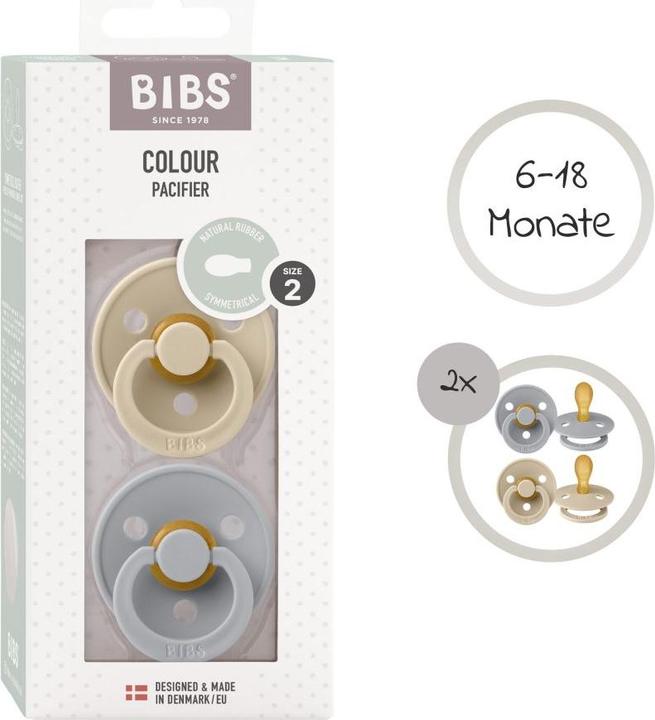 Image du produit Bibs Sucettes Colour Latex (symétriques, 6-18 mois), Cloud & Vanilla (2 x, 6 - 12 M.)