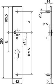 Glutz Schutztürschild 52144, 52146 glide/easyfix® aussen (Türschildgarnitur)
