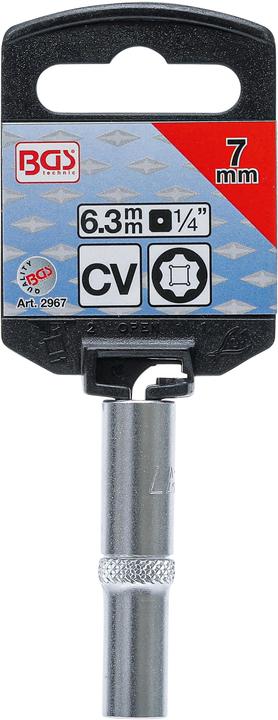 Actual product image BGS Socket, Super Lock, deep | 6.3 mm (1/4") Drive | 7 mm (7 mm)