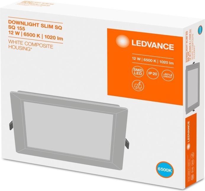 Actual product image Ledvance LED downlight recessed flat downlight Slim square 155 12W/6500K WT 12W 6500K 1020lm 30000h... (1020 lm)