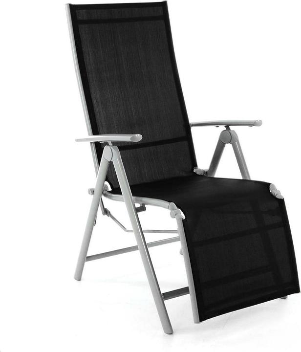 VCM Gartenliege Sonnenliege Liegestuhl Relaxliege Terrasse Balkon schwarz grau
