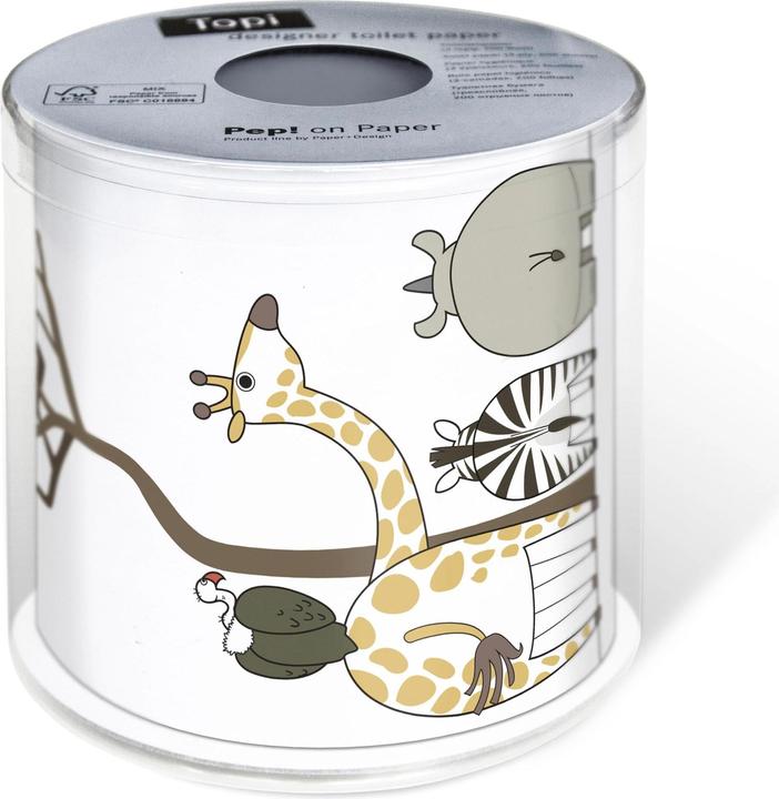 Paper + Design Toilettenpapier Animals Rollen, 3-lagig, Mehrfarbig (1 x)